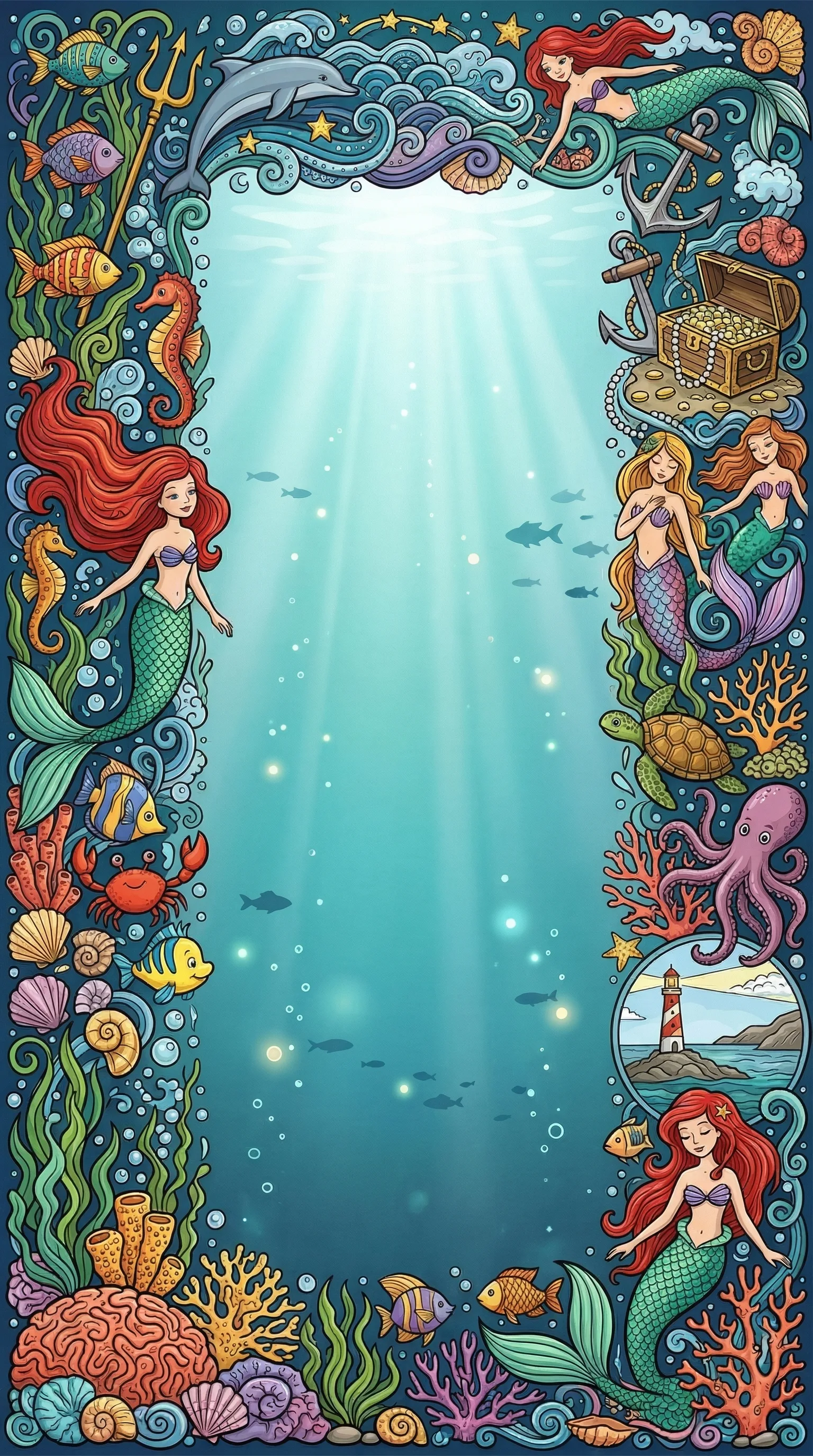 Modelo de convite Ariel Pequena Sereia2