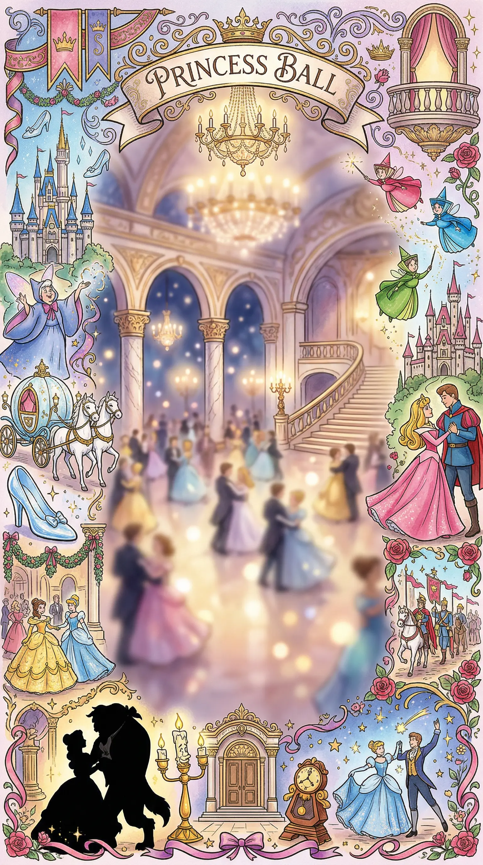 Modelo de convite Baile Das Princesas