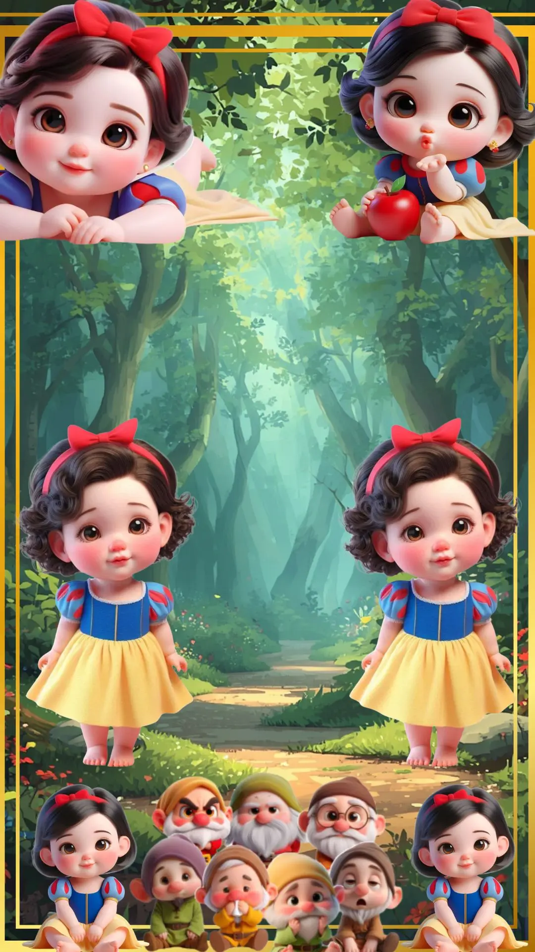 Modelo de convite Branca de Neve Baby