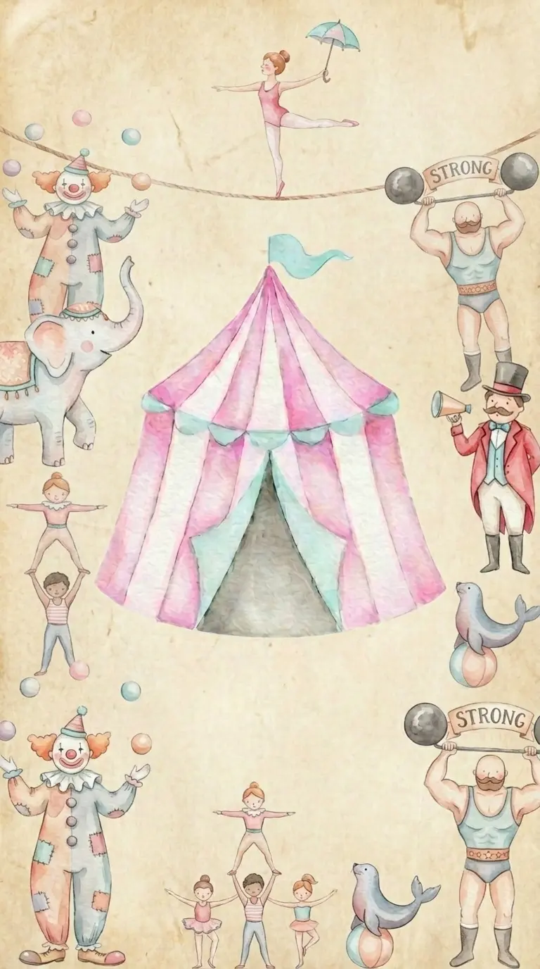 Modelo de convite Circo Menina
