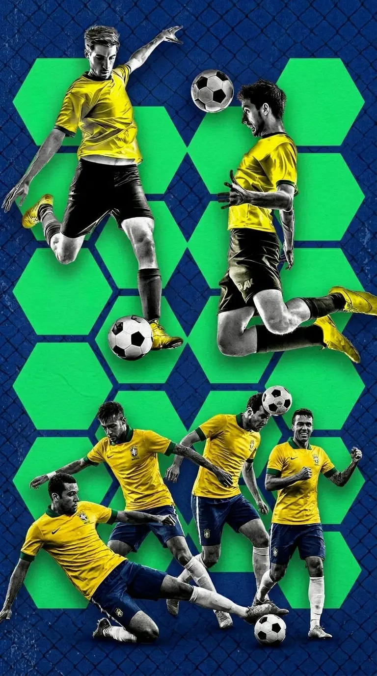 Modelo de convite Futebol Hexa Brasil Copa B