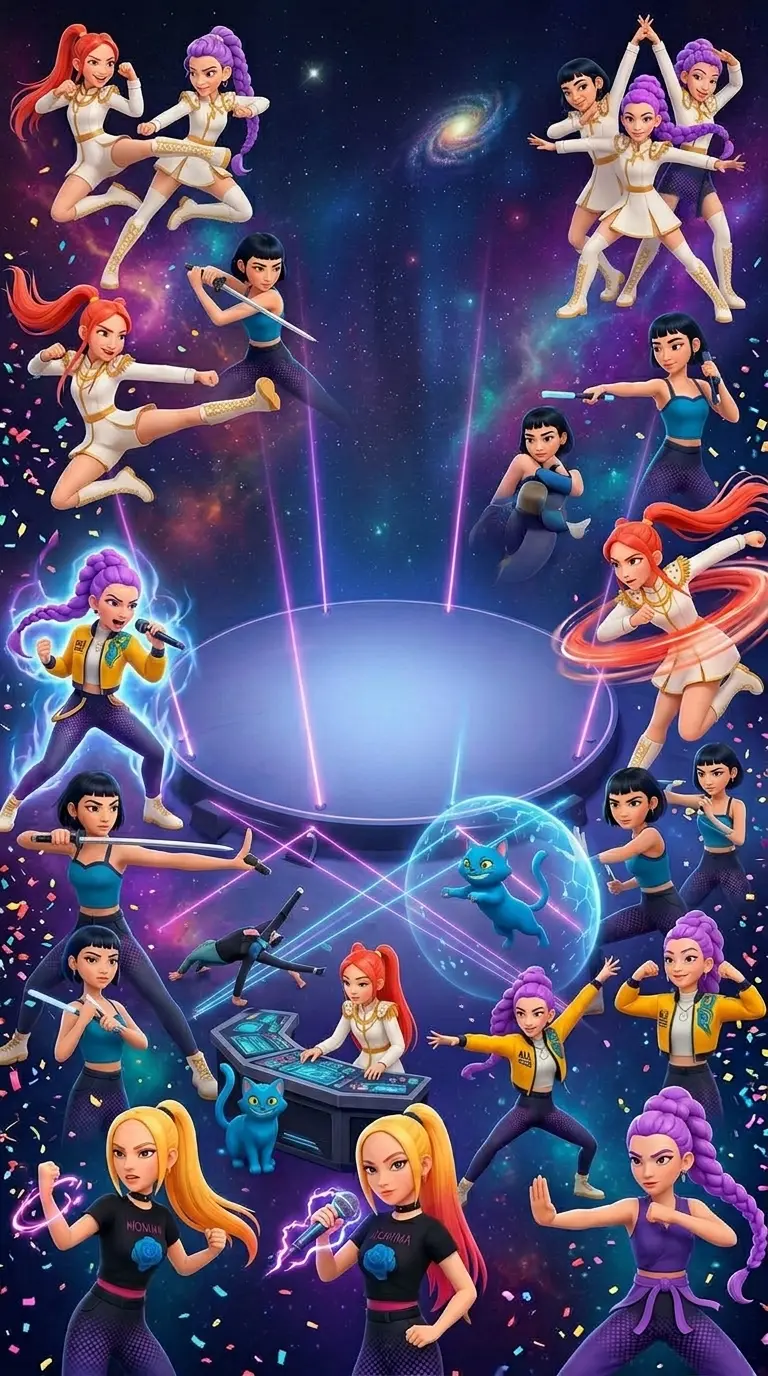 Modelo de convite Guerreiras do K Pop 3