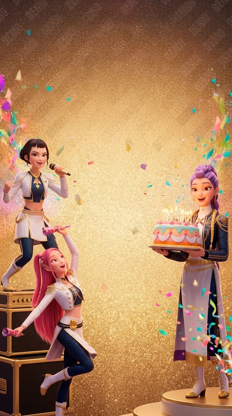 Modelo de convite Guerreiras do K Pop 4