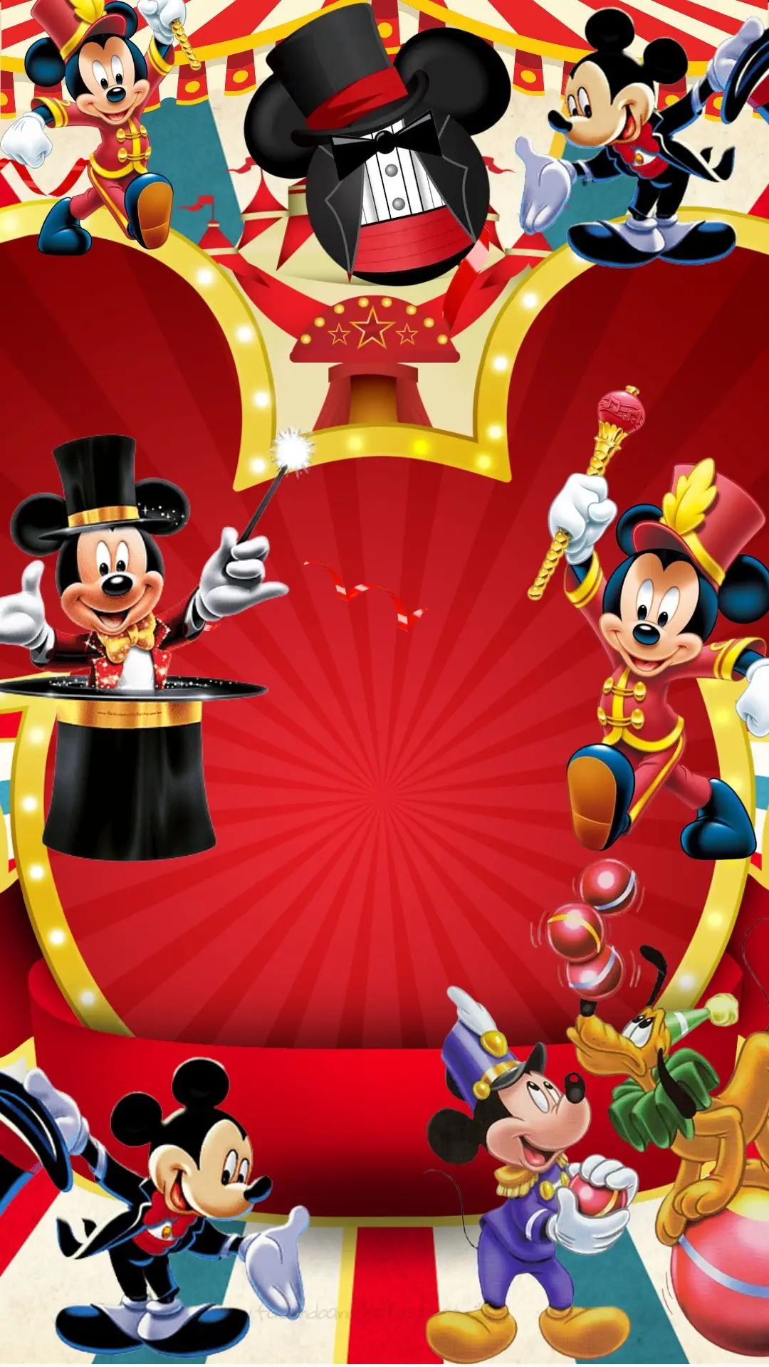 Modelo de convite Mickey Magico Circo