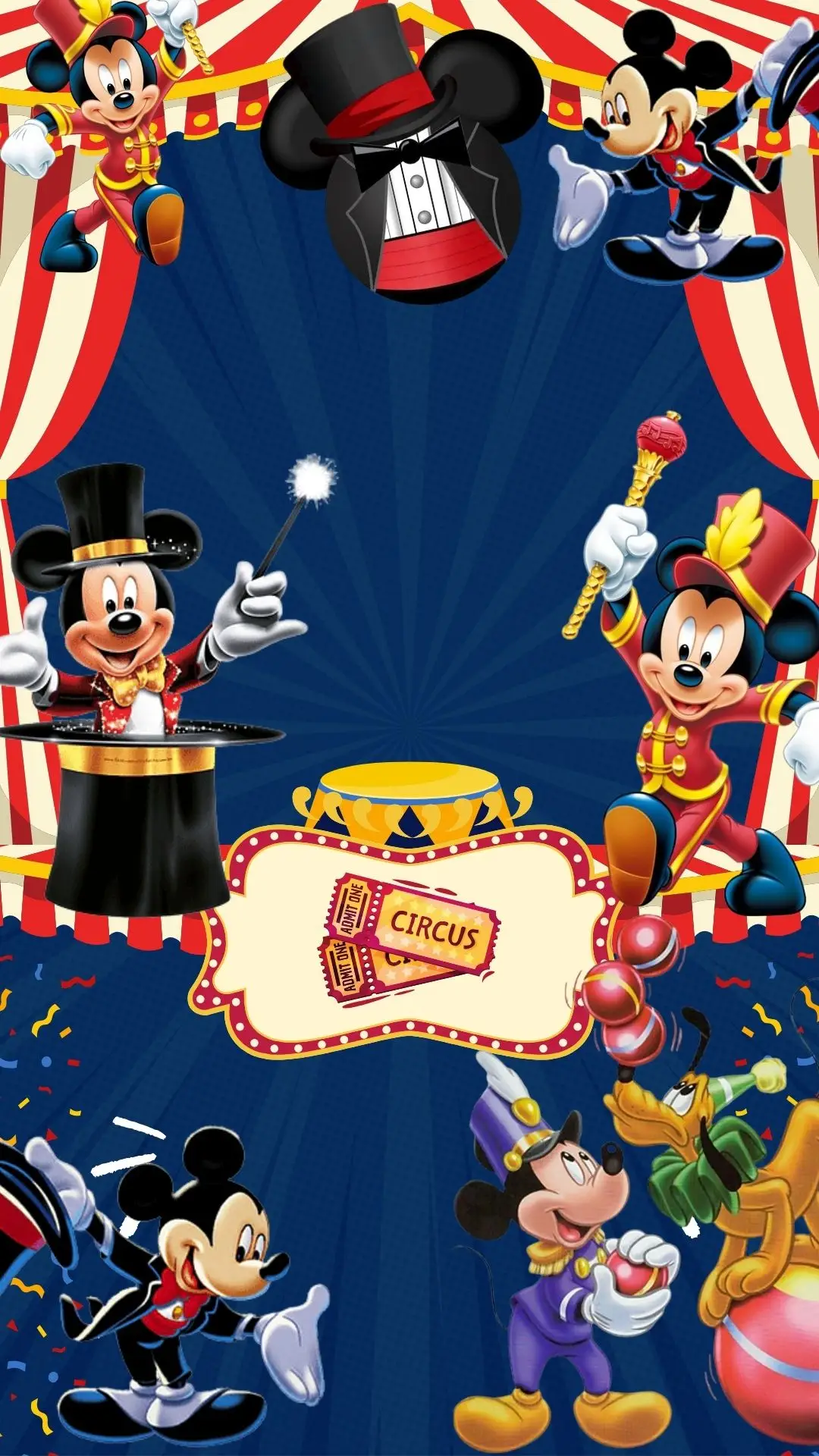 Modelo de convite Mickey Magico Circo 4