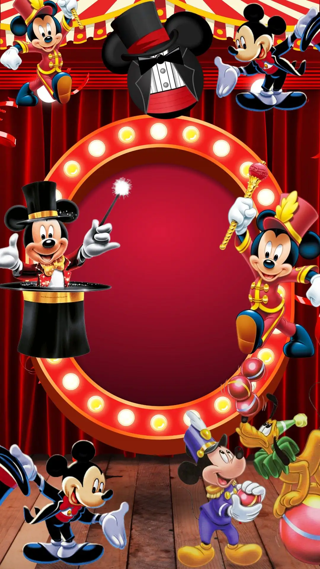 Modelo de convite Mickey Magico Circo