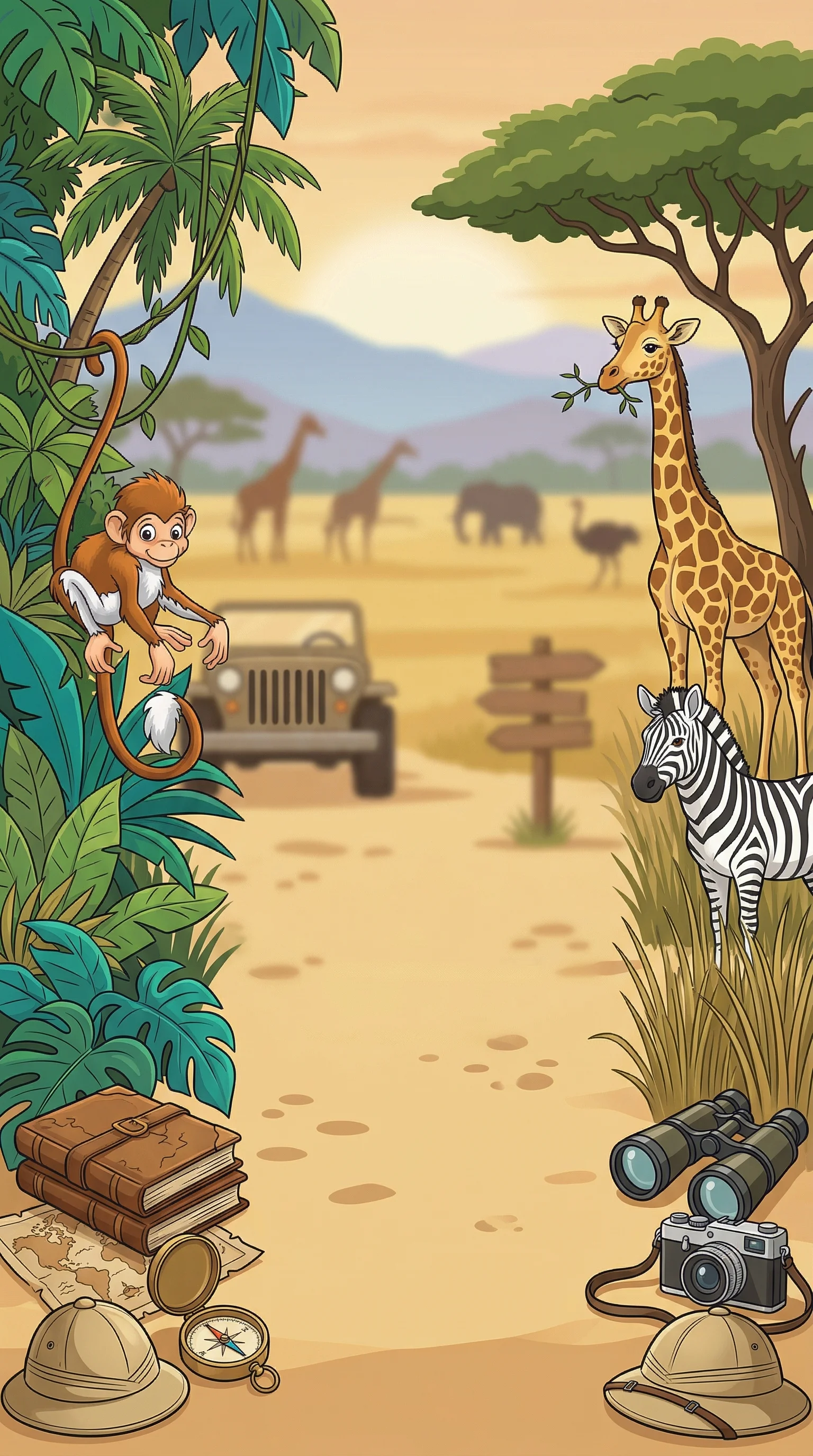 Modelo de convite Mickey Safari1