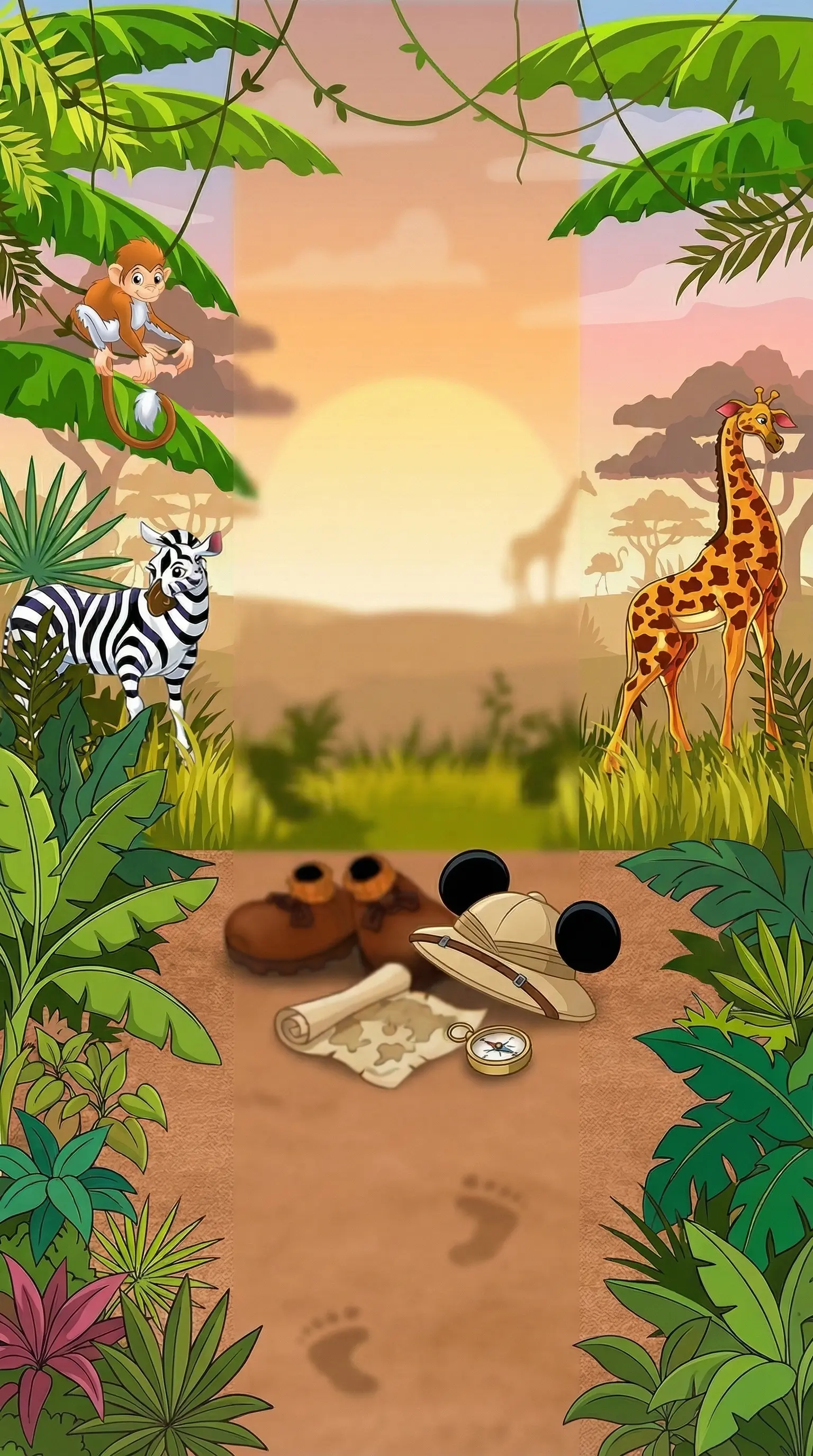 Modelo de convite Mickey Safari3