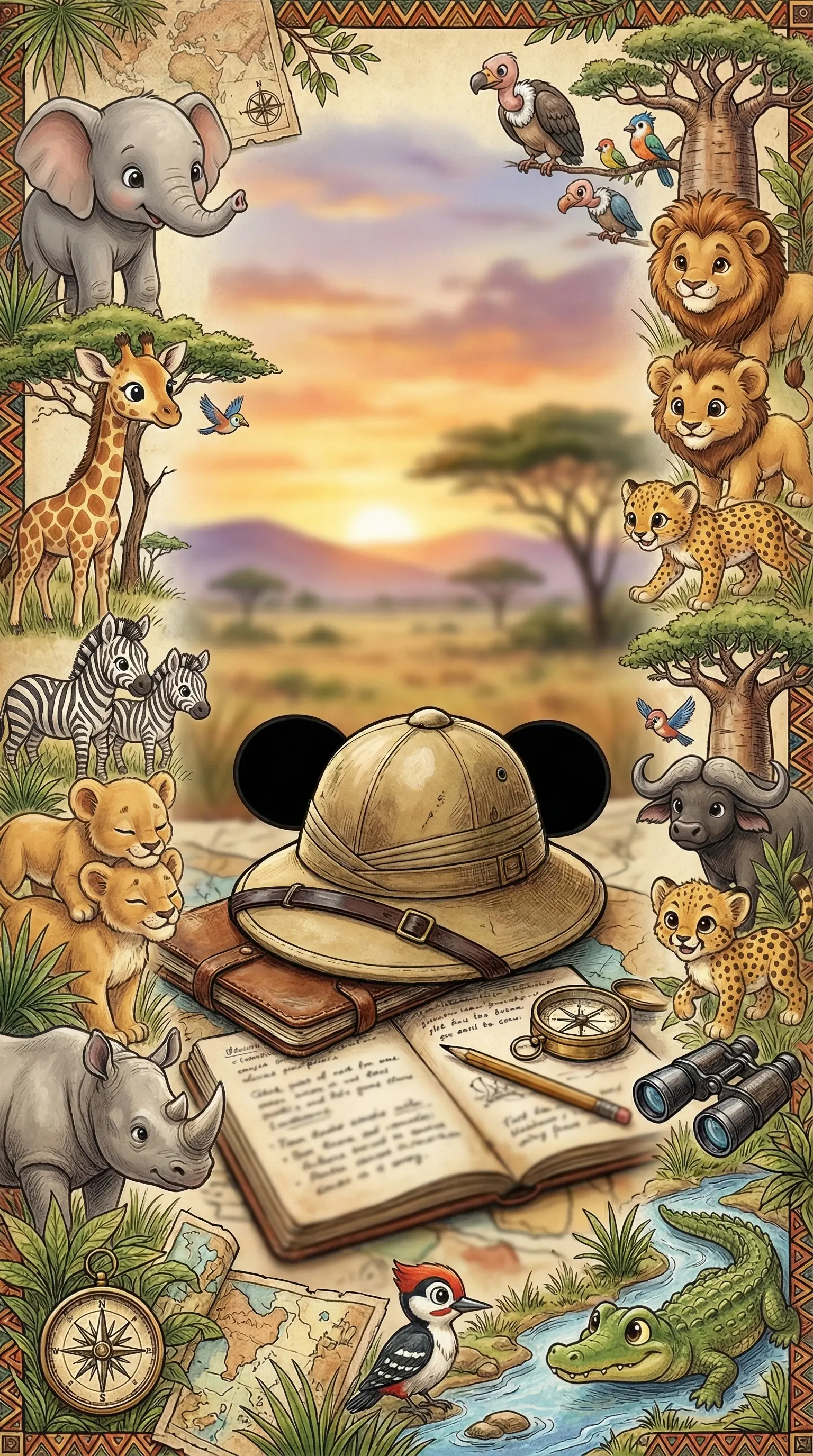 Modelo de convite Mickey Safari4