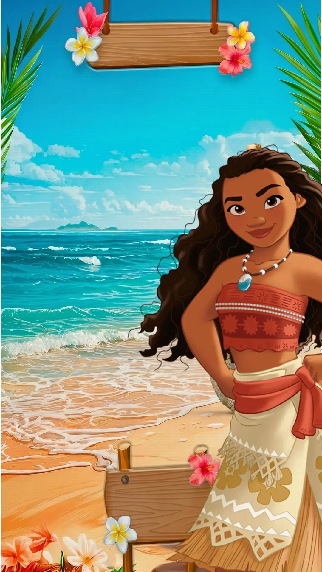 Modelo de convite Moana 2 da Gabi