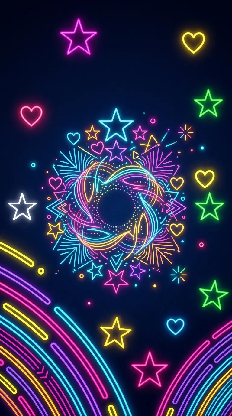 Modelo de convite Neon Convite 3 de