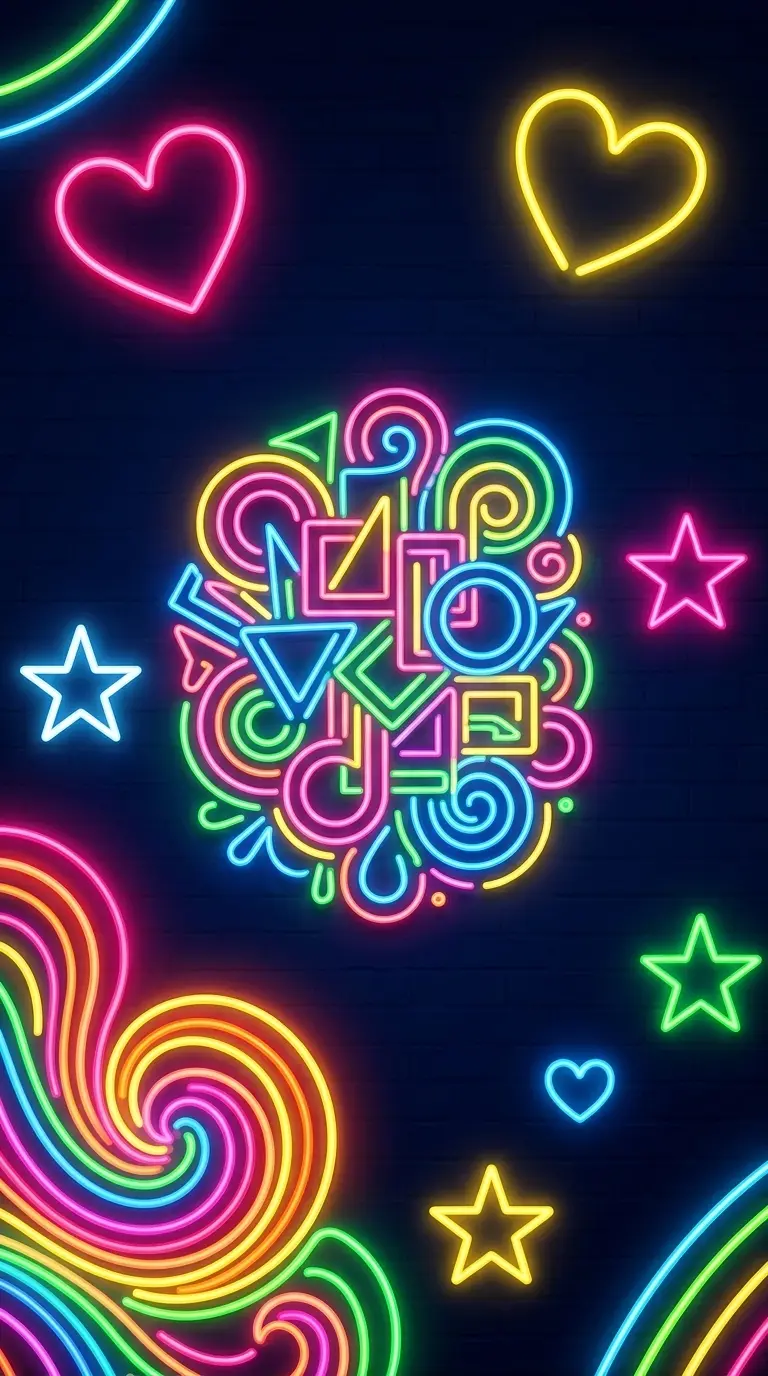 Modelo de convite Neon Convite 4 de