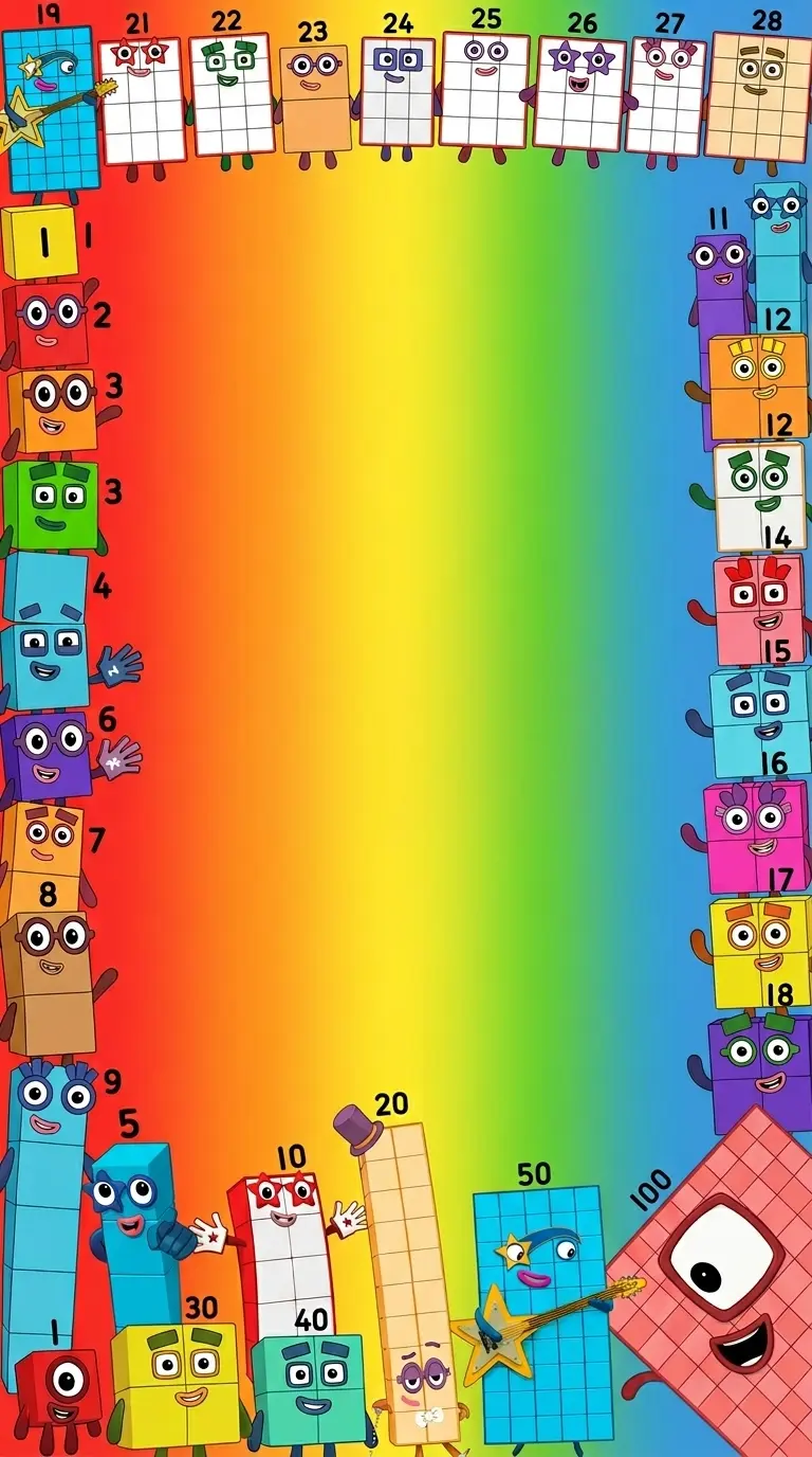 Modelo de convite Numberblocks