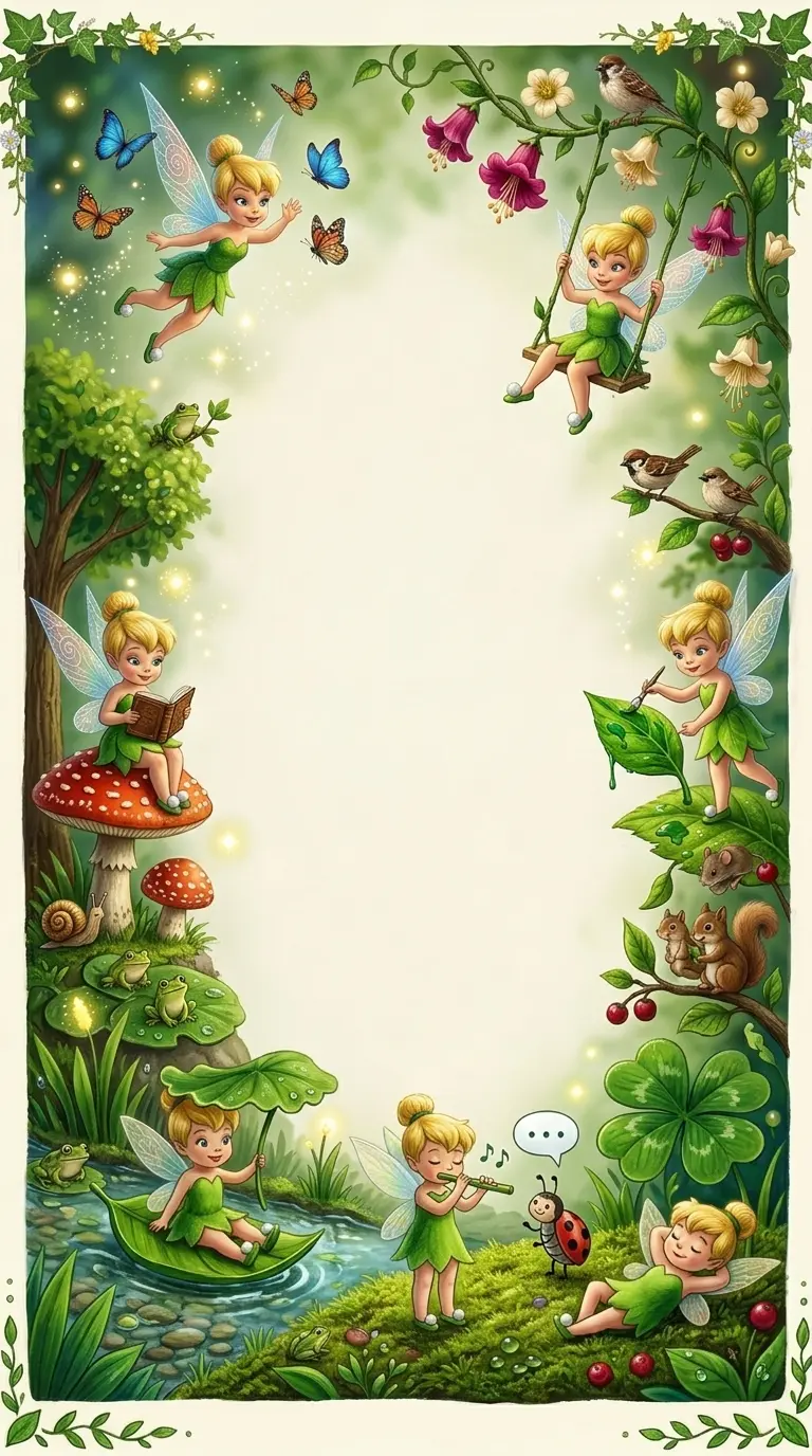 Modelo de convite Sininho Tinkerbell Baby