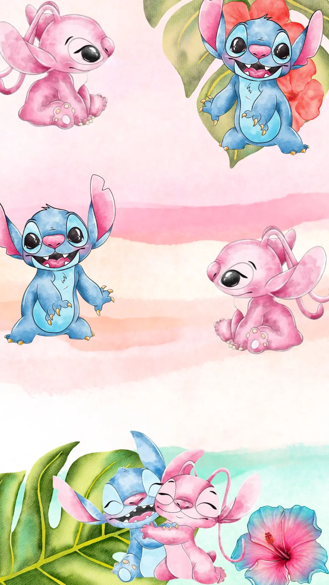 Modelo de convite Stitch e Angel